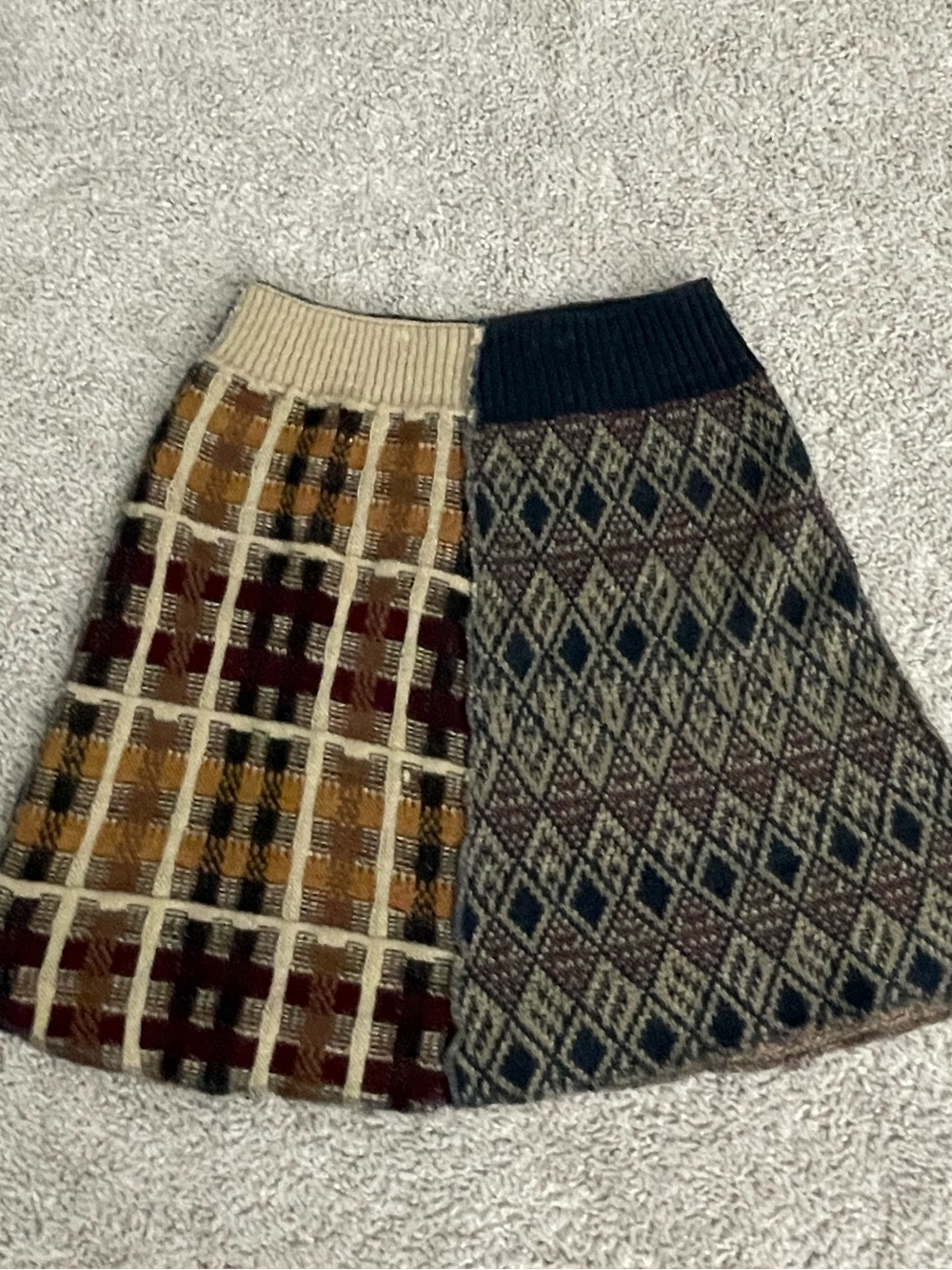 Urban Renewal Urban Outfitters Patchwork Knit Sweater Mini Skirt Plaid S/M